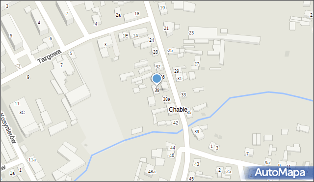 Sieradz, Krakowskie Przedmieście, 38, mapa Sieradz