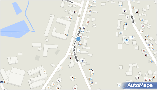 Sieradz, Krakowskie Przedmieście, 69/71, mapa Sieradz