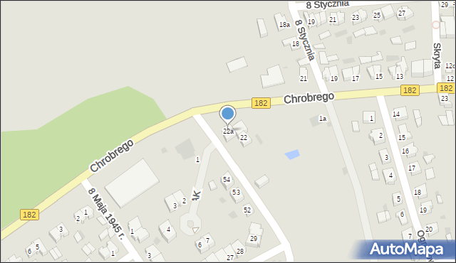 Sieraków, Króla Bolesława Chrobrego, 22a, mapa Sieraków