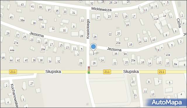 Sierakowice, Krasickiego Ignacego, bp., 2, mapa Sierakowice