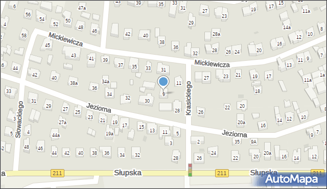 Sierakowice, Krasickiego Ignacego, bp., 9, mapa Sierakowice