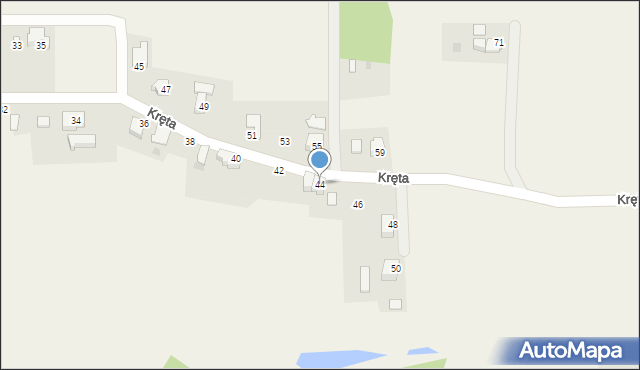 Simoradz, Kręta, 44, mapa Simoradz