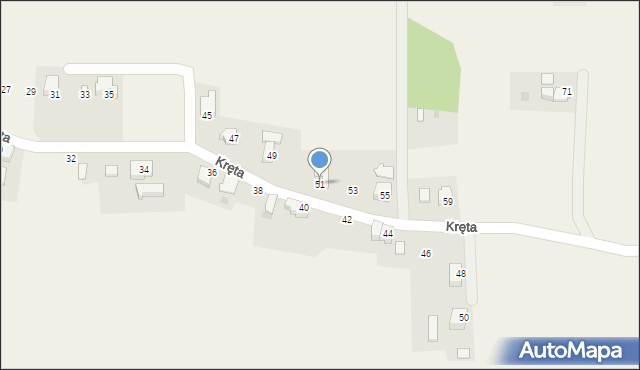 Simoradz, Kręta, 51, mapa Simoradz
