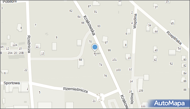 Skała, Krakowska, 72, mapa Skała