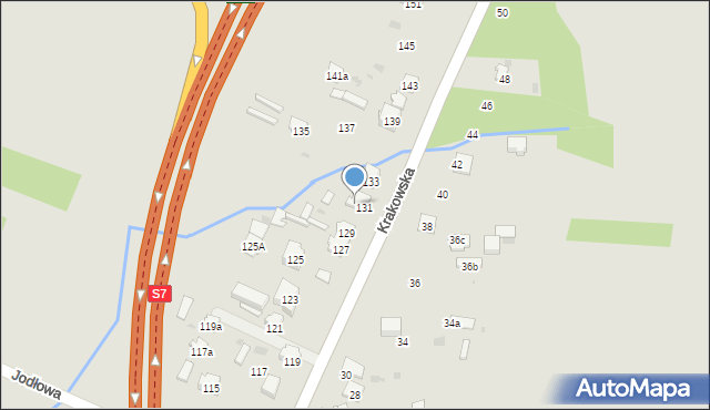 Skarżysko-Kamienna, Krakowska, 131a, mapa Skarżysko-Kamienna