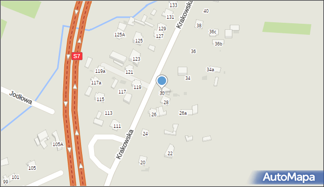 Skarżysko-Kamienna, Krakowska, 30, mapa Skarżysko-Kamienna