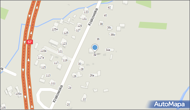 Skarżysko-Kamienna, Krakowska, 34, mapa Skarżysko-Kamienna