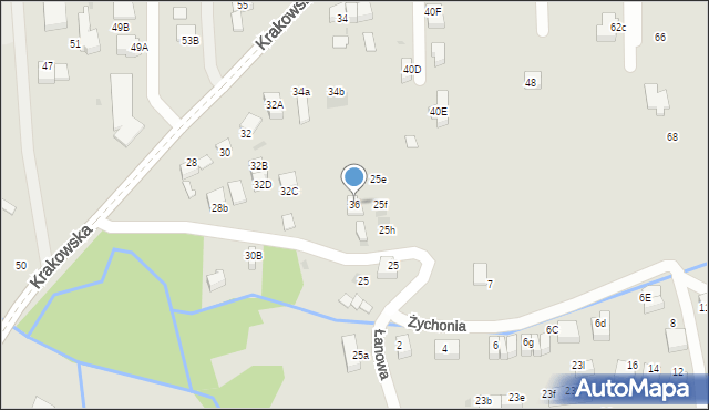 Skawina, Krakowska, 36, mapa Skawina