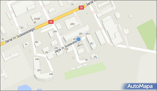 Skierniewice, Króla Jana III Sobieskiego, 16h, mapa Skierniewic