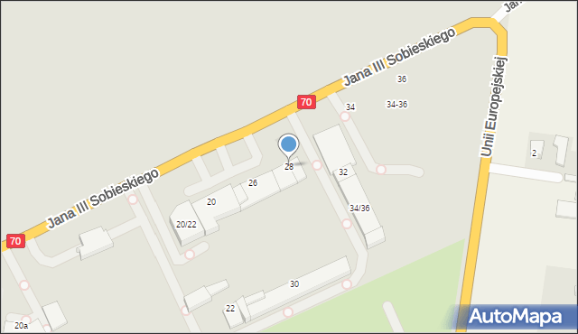 Skierniewice, Króla Jana III Sobieskiego, 28, mapa Skierniewic