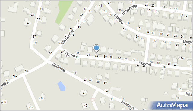 Skierniewice, Krzywa, 32, mapa Skierniewic