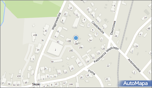 Skoki, Króla Kazimierza Wielkiego, 19b, mapa Skoki