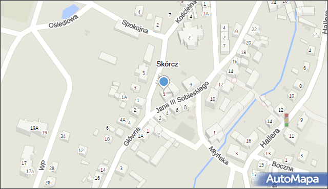 Skórcz, Króla Jana III Sobieskiego, 1, mapa Skórcz