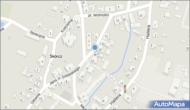 Skórcz, Króla Jana III Sobieskiego, 16, mapa Skórcz