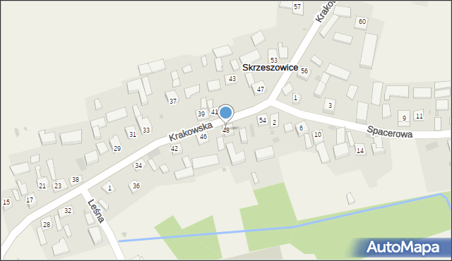 Skrzeszowice, Krakowska, 48, mapa Skrzeszowice