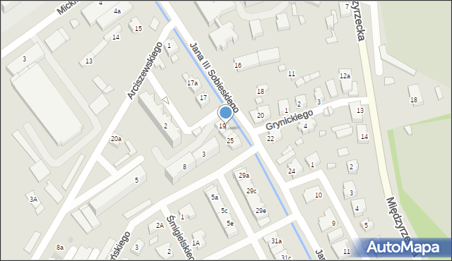 Skwierzyna, Króla Jana III Sobieskiego, 21, mapa Skwierzyna