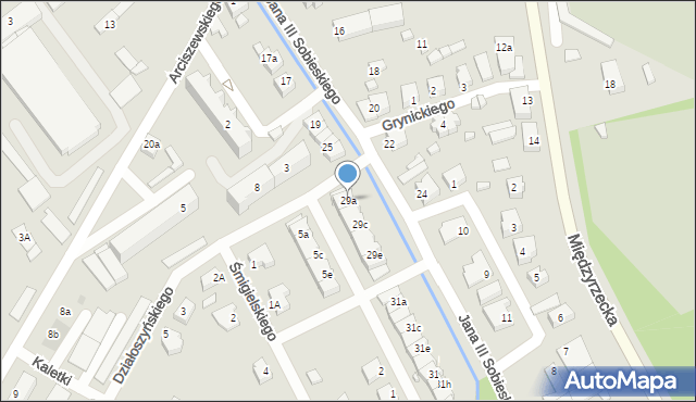Skwierzyna, Króla Jana III Sobieskiego, 29a, mapa Skwierzyna