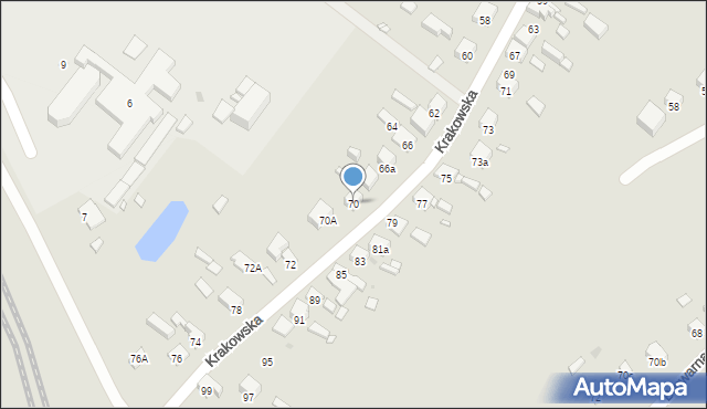 Sławków, Krakowska, 70, mapa Sławków