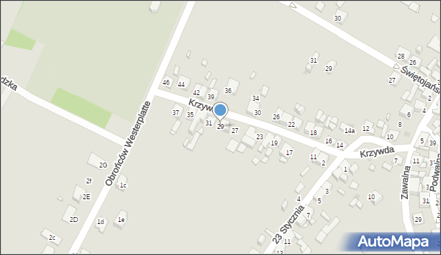 Sławków, Krzywda, 29, mapa Sławków