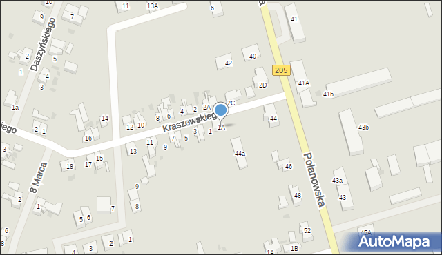 Sławno, Kraszewskiego Józefa Ignacego, 1A, mapa Sławno