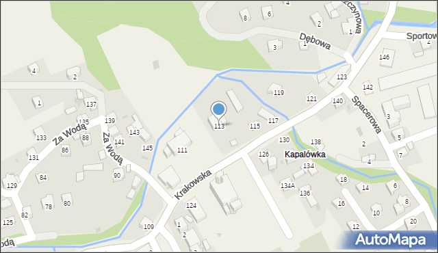 Ślemień, Krakowska, 113, mapa Ślemień
