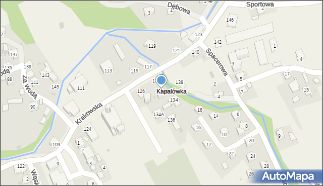 Ślemień, Krakowska, 132, mapa Ślemień