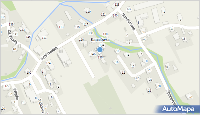 Ślemień, Krakowska, 136, mapa Ślemień