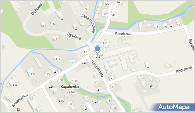 Ślemień, Krakowska, 142, mapa Ślemień