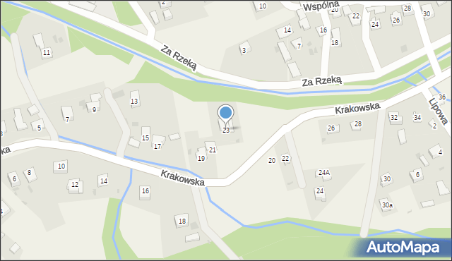 Ślemień, Krakowska, 23, mapa Ślemień