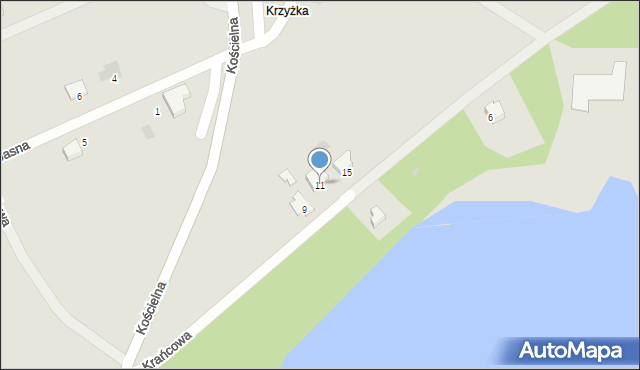 Ślesin, Krańcowa, 11, mapa Ślesin