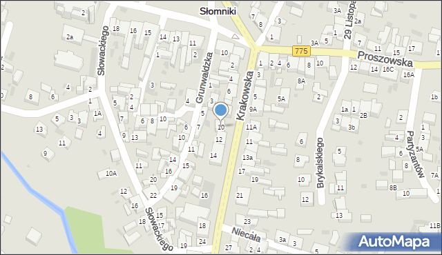 Słomniki, Krakowska, 10, mapa Słomniki