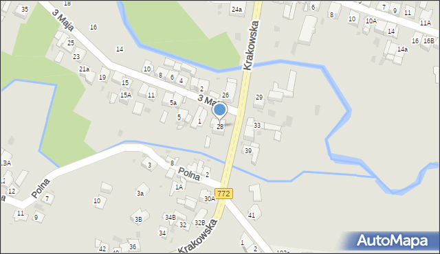 Słomniki, Krakowska, 28, mapa Słomniki