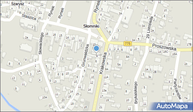 Słomniki, Krakowska, 4, mapa Słomniki