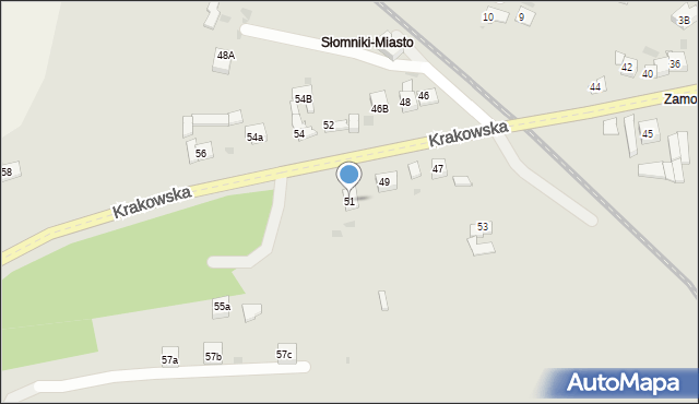 Słomniki, Krakowska, 51, mapa Słomniki