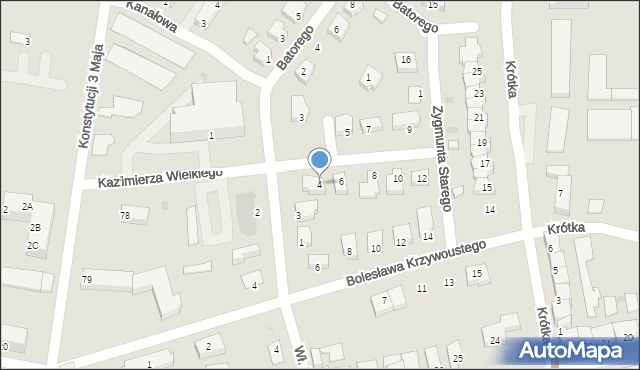 Słubice, Króla Kazimierza Wielkiego, 4, mapa Słubice