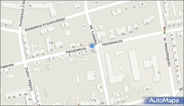 Słubice, Króla Władysława Łokietka, 6a, mapa Słubice