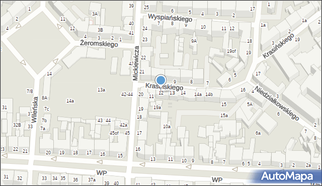 Słupsk, Krasińskiego Zygmunta, 12, mapa Słupska