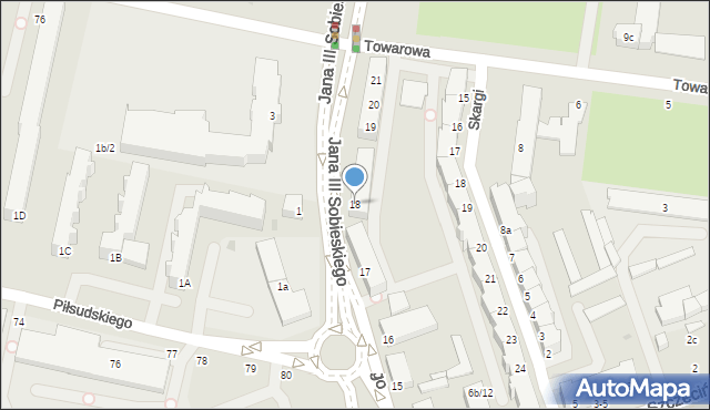 Słupsk, Króla Jana III Sobieskiego, 18, mapa Słupska