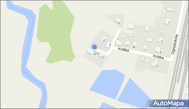 Somonino, Krótka, 14, mapa Somonino