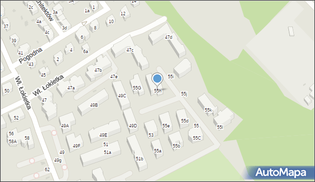 Sopot, Króla Władysława Łokietka, 55h, mapa Sopotu