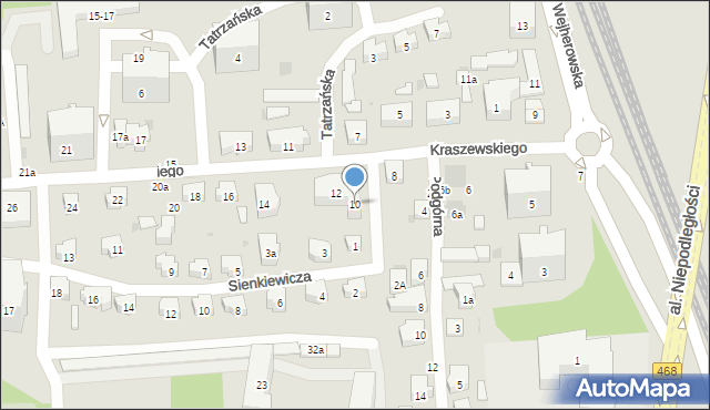 Sopot, Kraszewskiego Józefa Ignacego, 10, mapa Sopotu