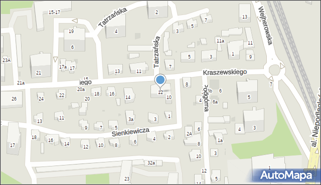 Sopot, Kraszewskiego Józefa Ignacego, 12, mapa Sopotu