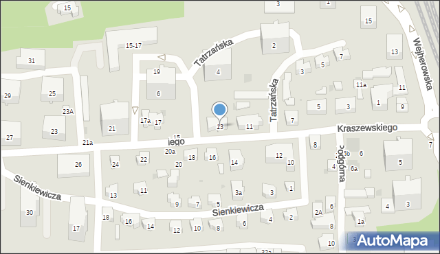 Sopot, Kraszewskiego Józefa Ignacego, 13, mapa Sopotu