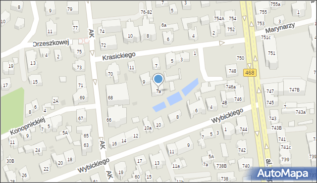 Sopot, Krasickiego Ignacego, bp., 7a, mapa Sopotu