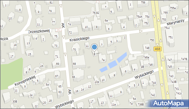 Sopot, Krasickiego Ignacego, bp., 9, mapa Sopotu