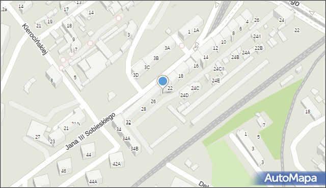 Sosnowiec, Króla Jana III Sobieskiego, 24, mapa Sosnowca