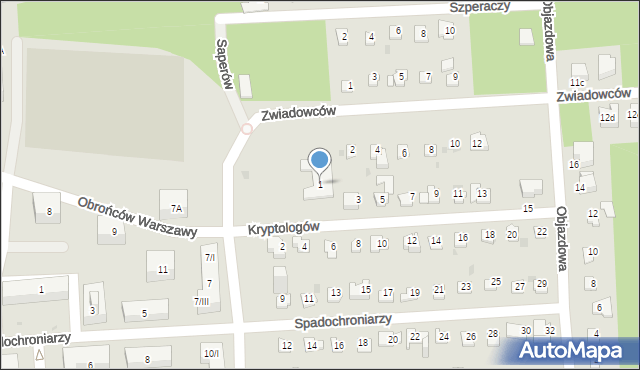 Sosnowiec, Kryptologów, 1, mapa Sosnowca