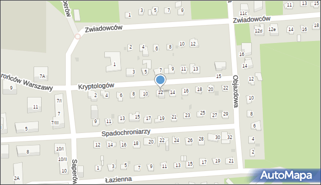 Sosnowiec, Kryptologów, 12, mapa Sosnowca