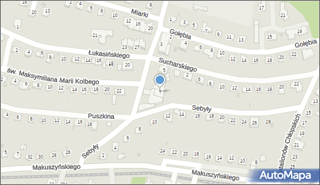 Sosnowiec, Krasickiego Ignacego, bp., 7, mapa Sosnowca