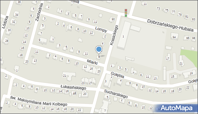 Sosnowiec, Krasickiego Ignacego, bp., 8, mapa Sosnowca